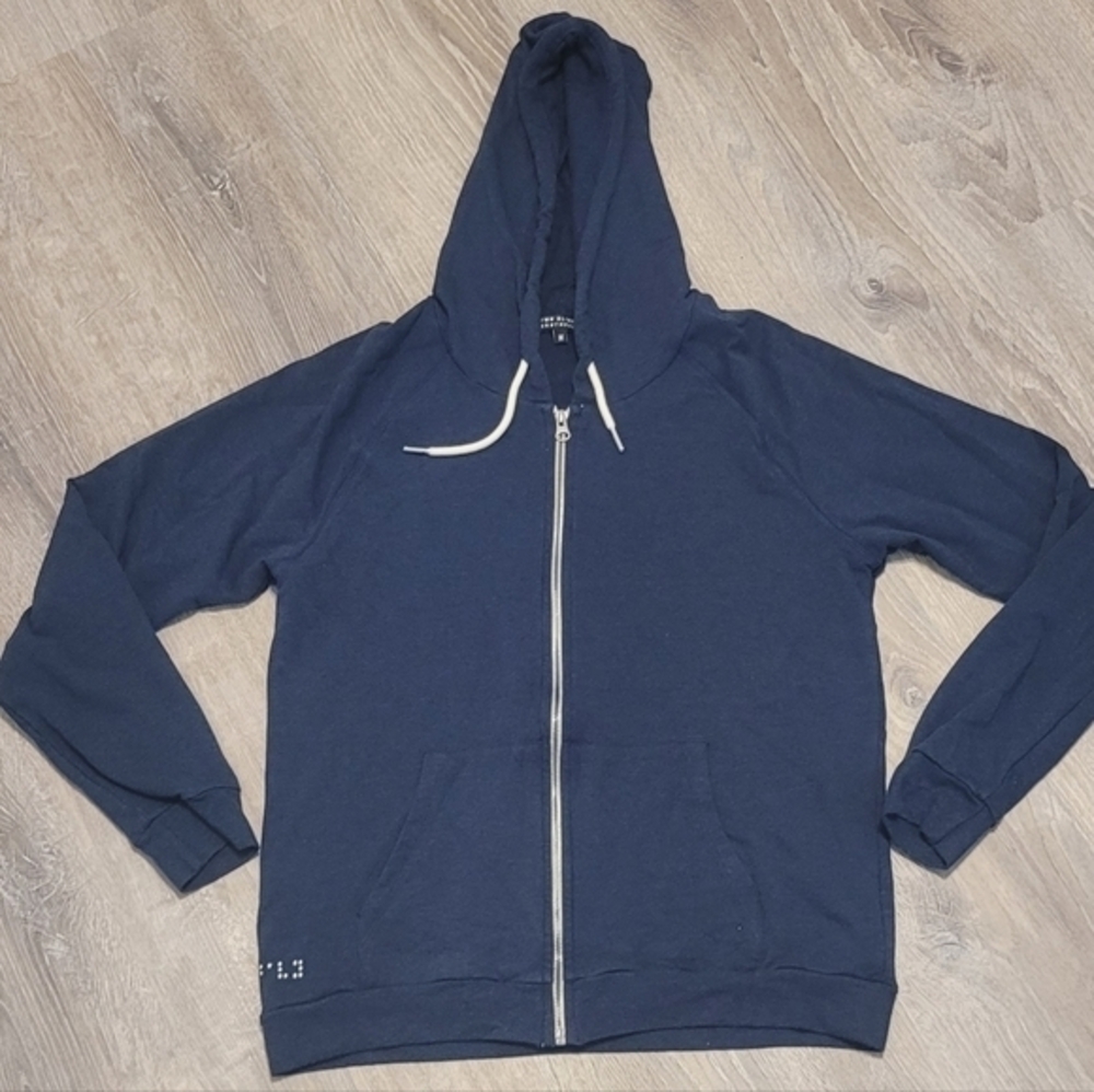 Two Blind Brothers Hoodie Navy Blue Full Mens Sweatshirt Bamboo Blend Sz‎ Medium